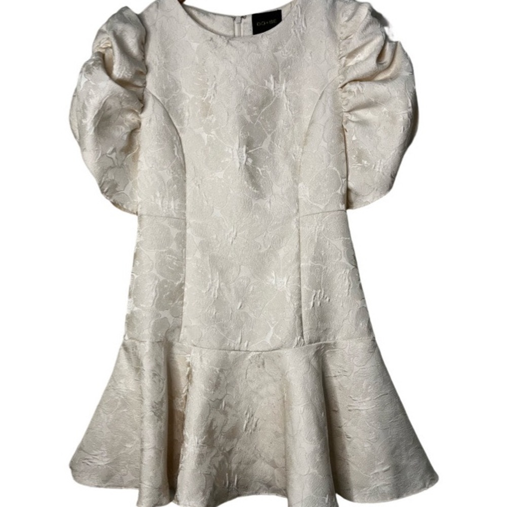 DO + BE brocade puff sleeve mini dress NWOT